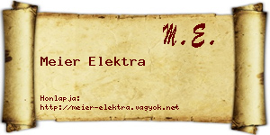 Meier Elektra névjegykártya